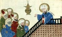 Predikende Mohammed / Bron: The Islamic Book, Wikimedia Commons (Publiek domein)