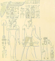 Thutmose de eerste, is deze man met de staf Moses? / Bron: K. R. Lepsius, Wikimedia Commons (Publiek domein)