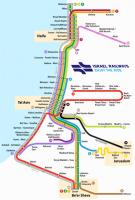 Het spoornetwerk in Israël / Bron: Maximilian Dörrbecker (Chumwa), Wikimedia Commons (CC BY-SA-2.5)