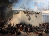 Schilderij met verbeelding van de vernietiging van de Joodse Tempel, Francesco Hayez / Bron: Francesco Hayez, Wikimedia Commons (Publiek domein)