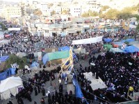 Protest in de zuidelijke stad Taiz 17 april / Bron: Almuhammedi, Wikimedia Commons (CC BY-SA-3.0)