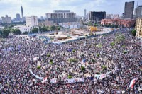 Honderdduizenden betogers 8 april 2011 / Bron: Jonathan Rashad, Wikimedia Commons (CC BY-3.0)